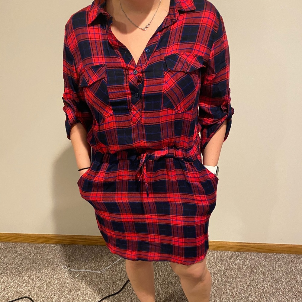 Flannel print dress
